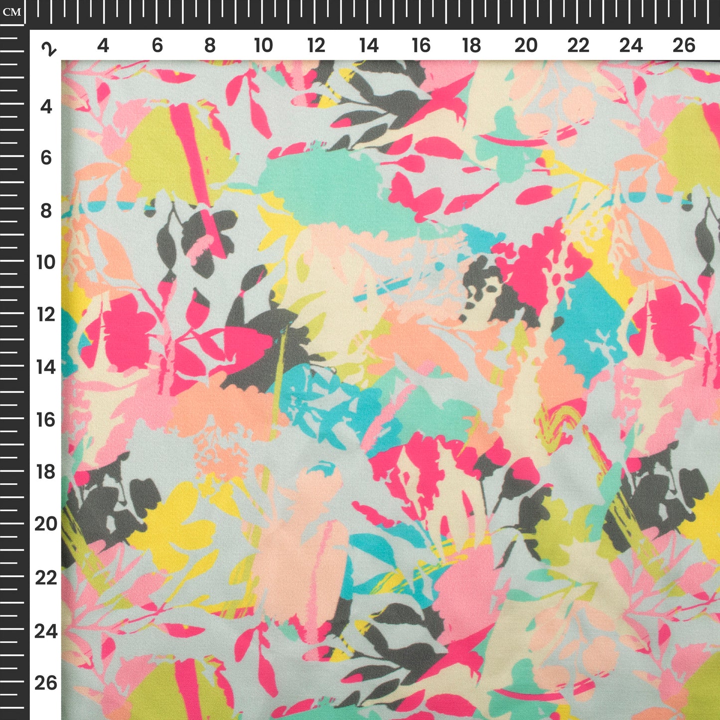 Spectrum Blossoms: Colorful Digital Print Modal Satin Fabric