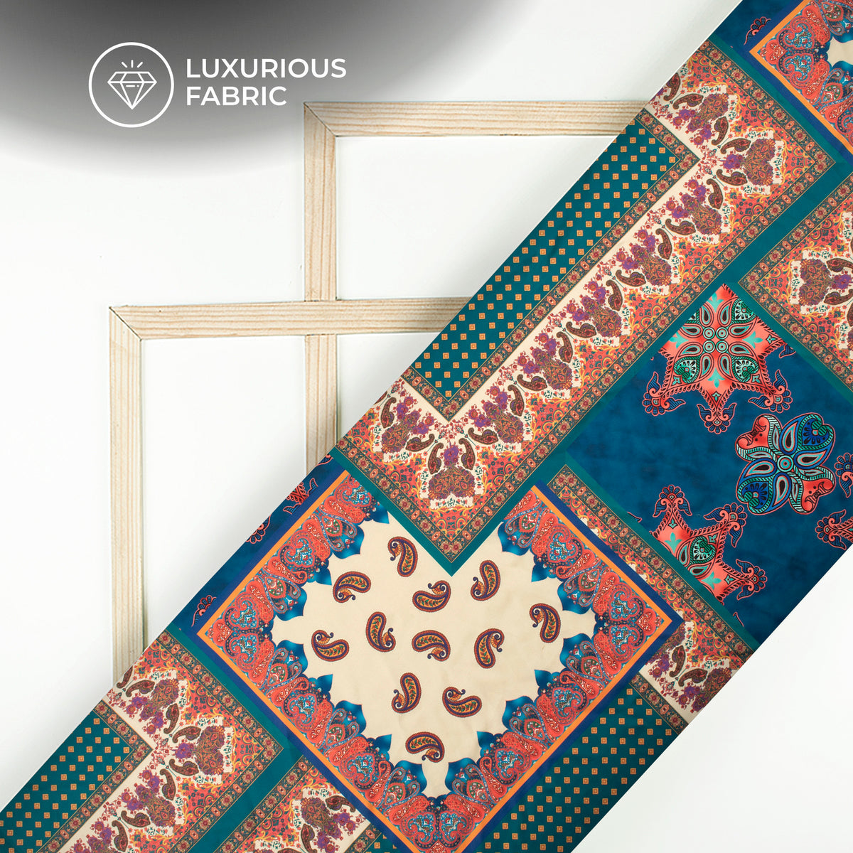 Luxurious Ethnic Digital Print Modal Satin Fabric