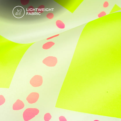 Neon Enchantment: Digital Print Organza Satin Fabric