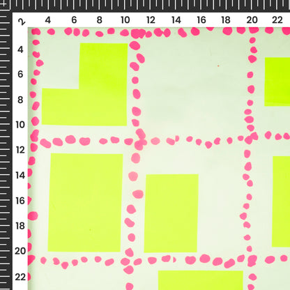 Neon Enchantment: Digital Print Organza Satin Fabric