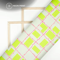 Neon Enchantment: Digital Print Organza Satin Fabric