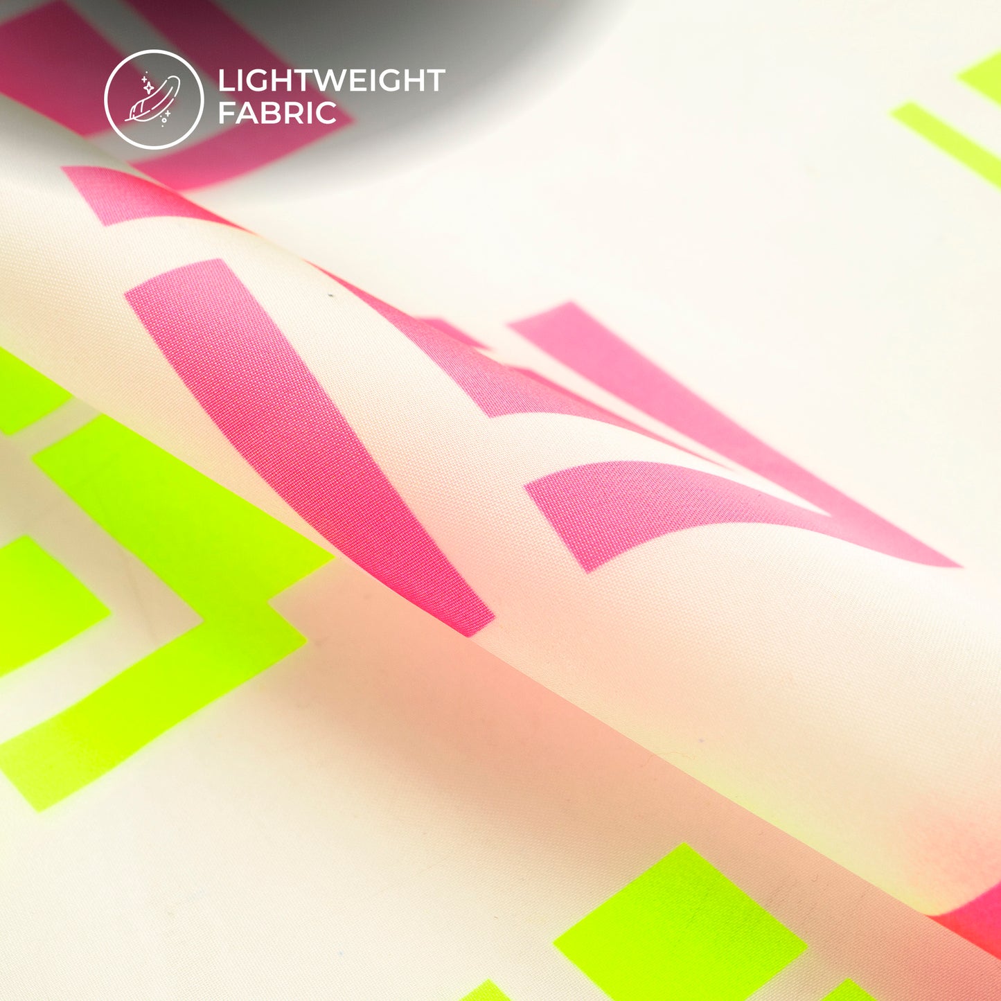 Neon Splendor: Digital Print Organza Satin Fabric