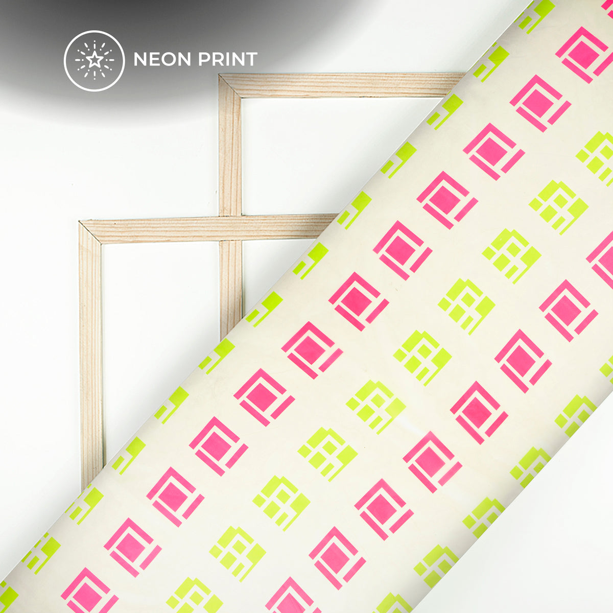 Neon Splendor: Digital Print Organza Satin Fabric