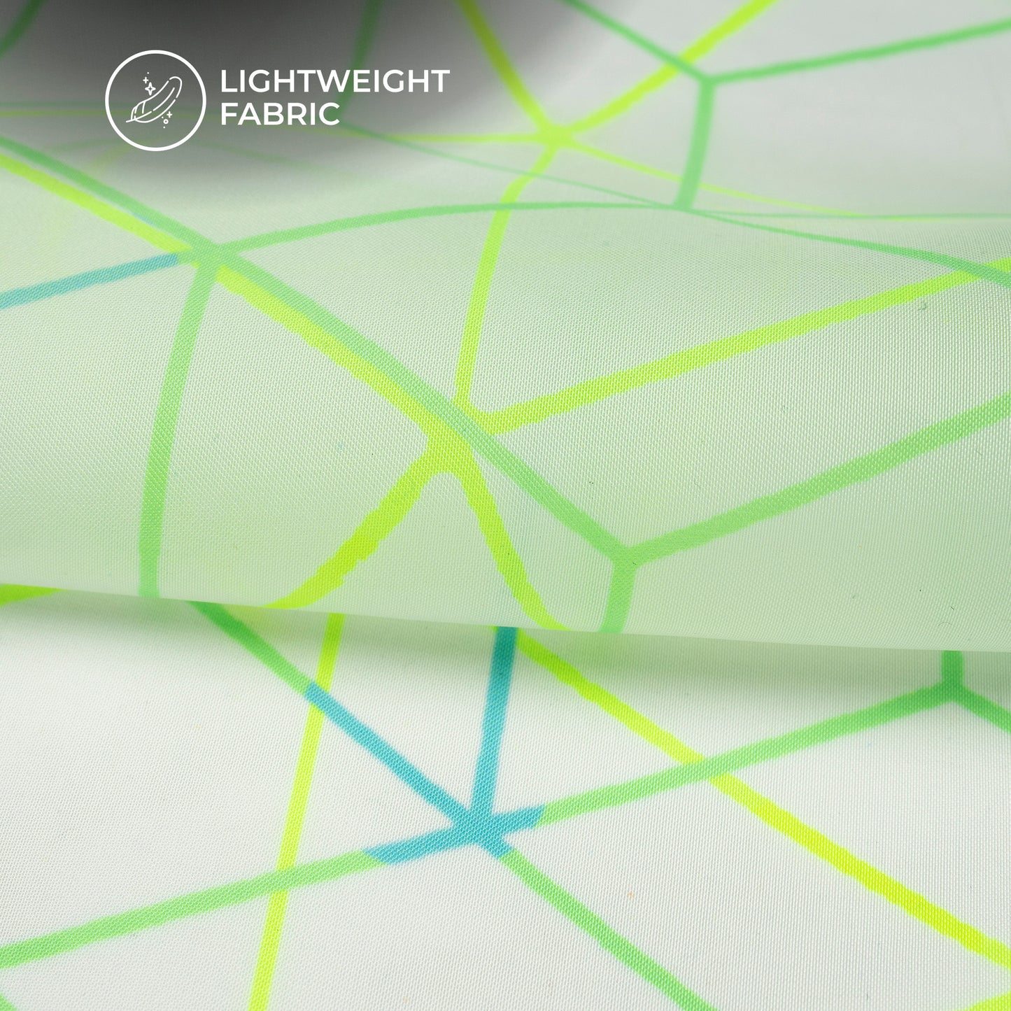 Neon Elegance: Illuminated Digital Print Organza Satin Fabric