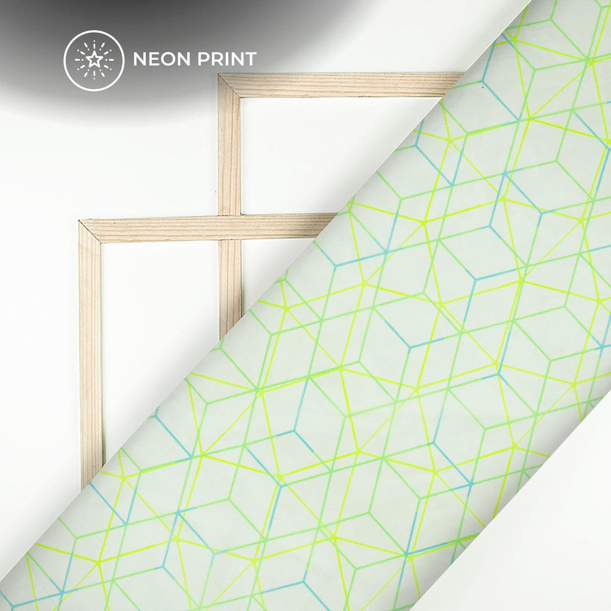 Neon Elegance: Illuminated Digital Print Organza Satin Fabric