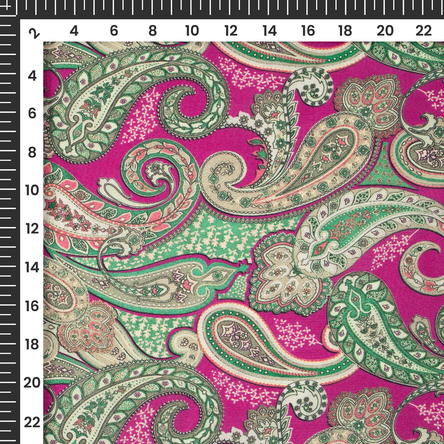 Royal Paisley Digital Print Viscose Muslin Fabric