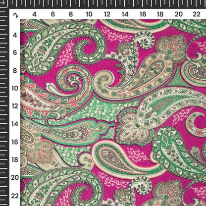 Royal Paisley Digital Print Viscose Muslin Fabric