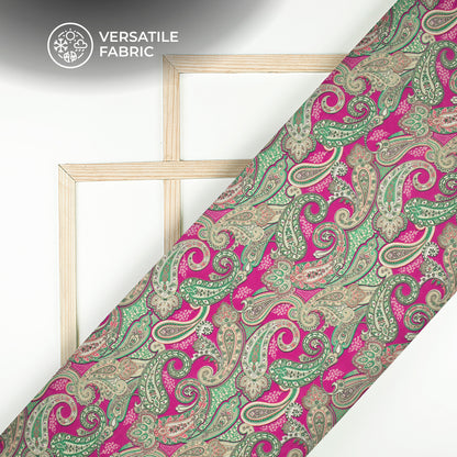 Royal Paisley Digital Print Viscose Muslin Fabric