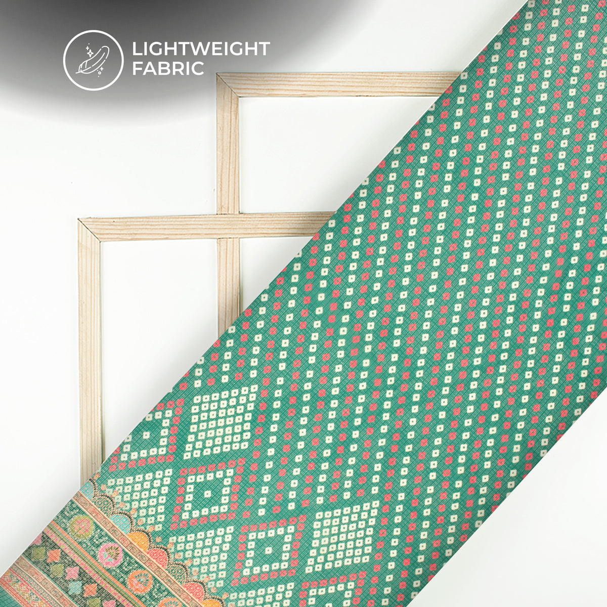 Retro Bandhanii Digital Print Kota Doria Fabric