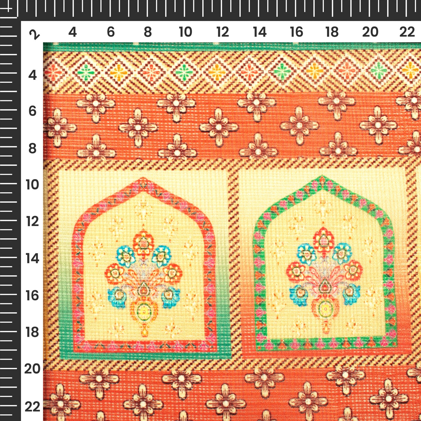 Attractive Ethnic Digital Print Kota Doria Fabric