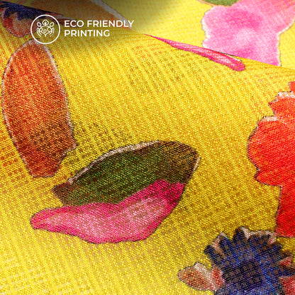 Vibrant Floral Digital Print Kota Doria Fabric