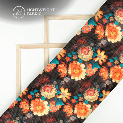 Antique Floral Digital Print Kota Doria Fabric