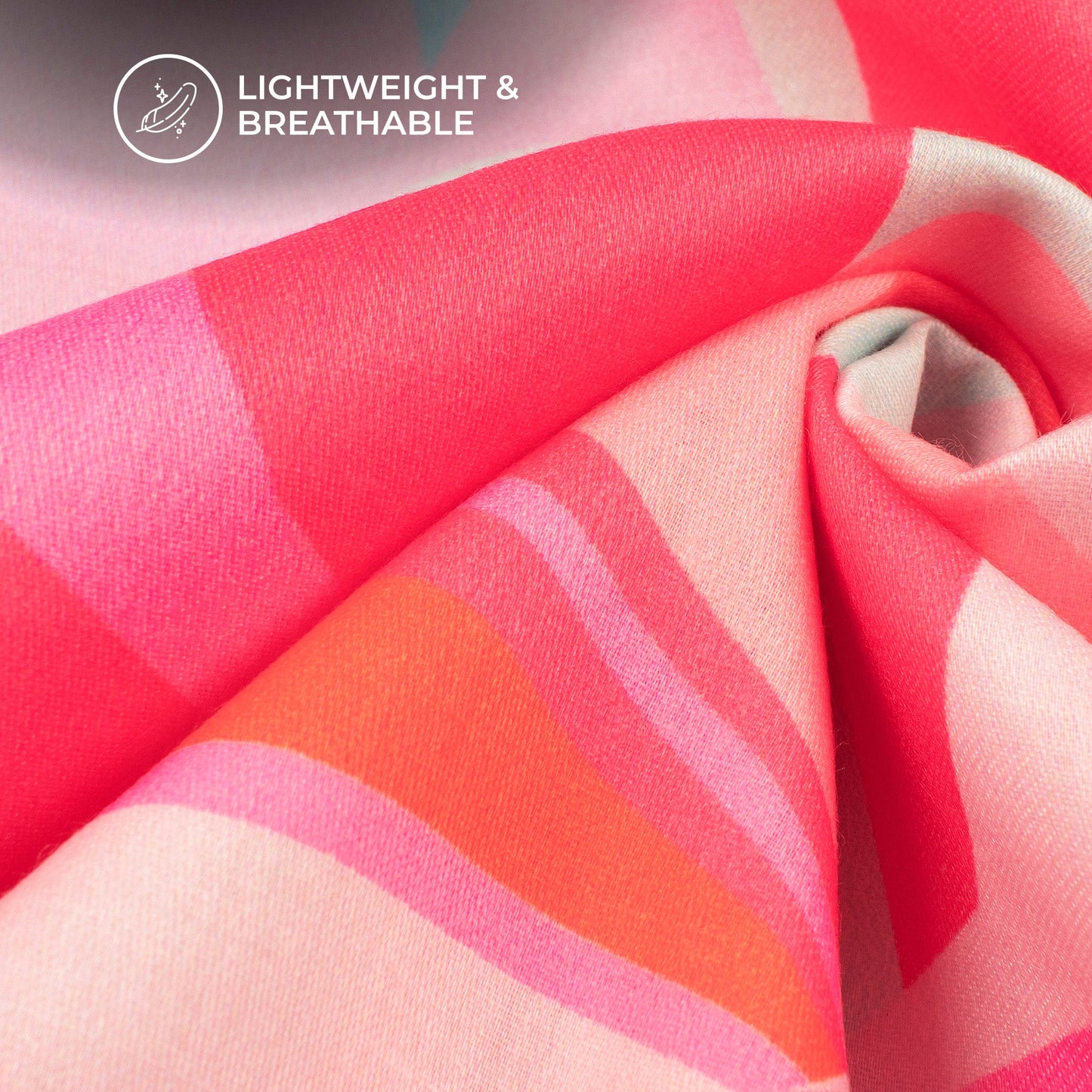 Smooth Radiance: Pink Digital Print Poly Glazed Cotton Fabric