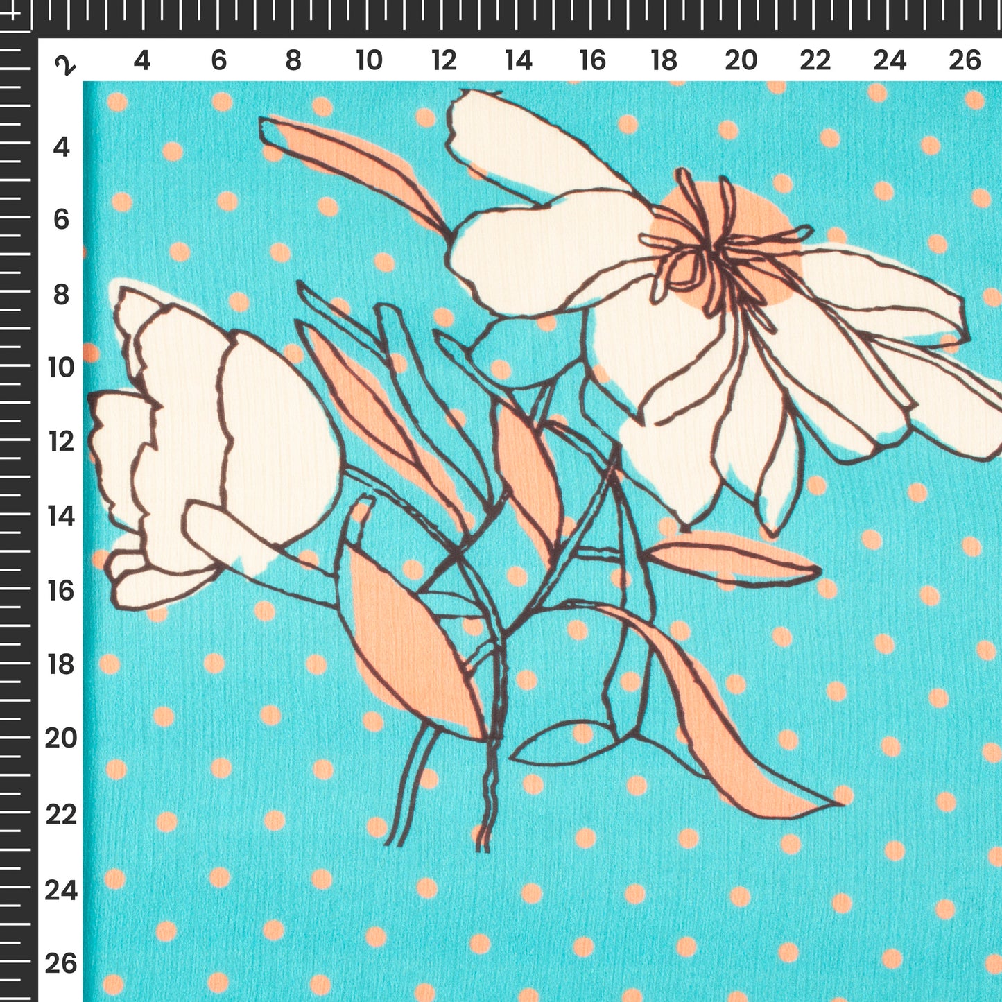 Glamorous Abstract Floral Digital Print Chiffon Satin Fabric