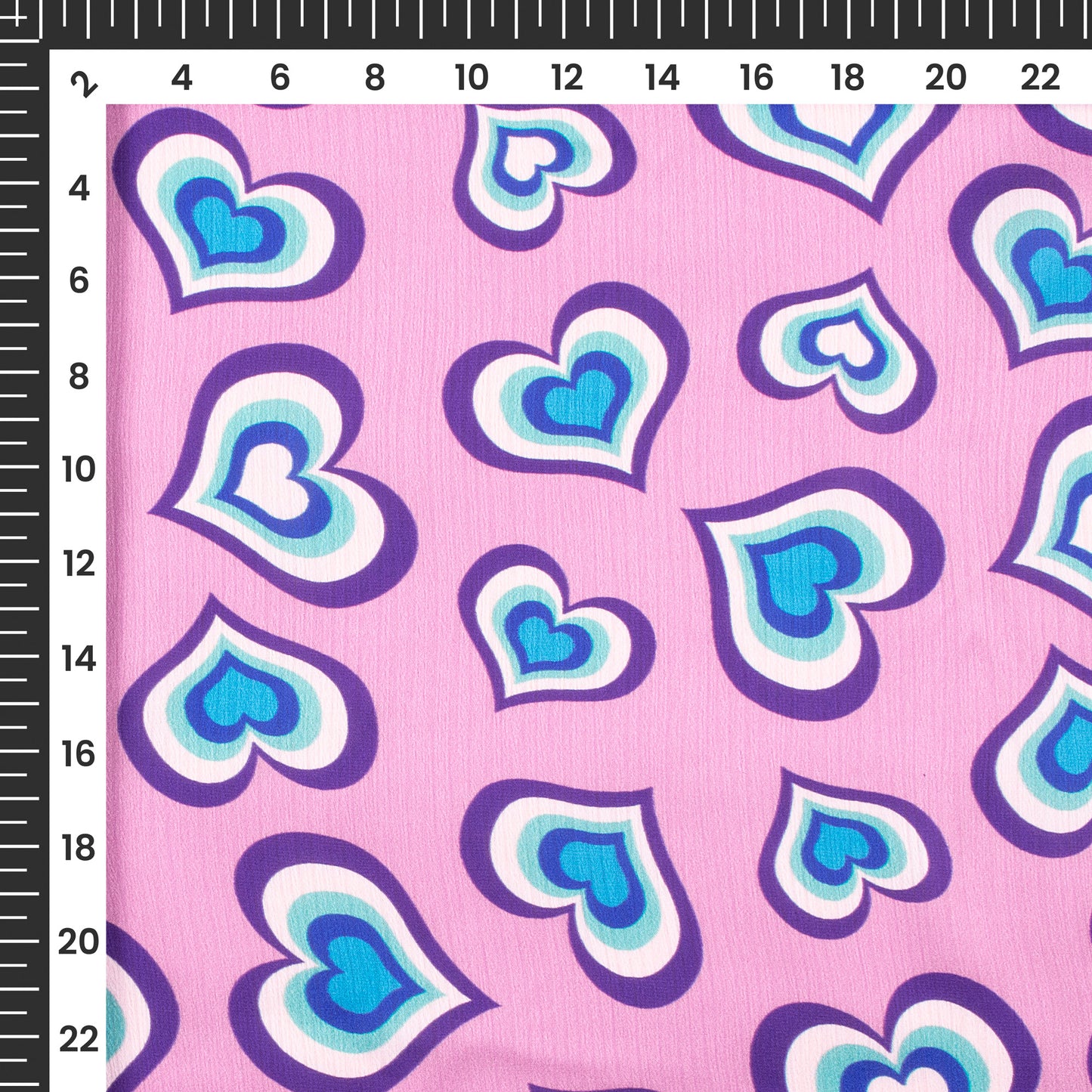 Bestselling Hearts Digital Print Chiffon Satin Fabric