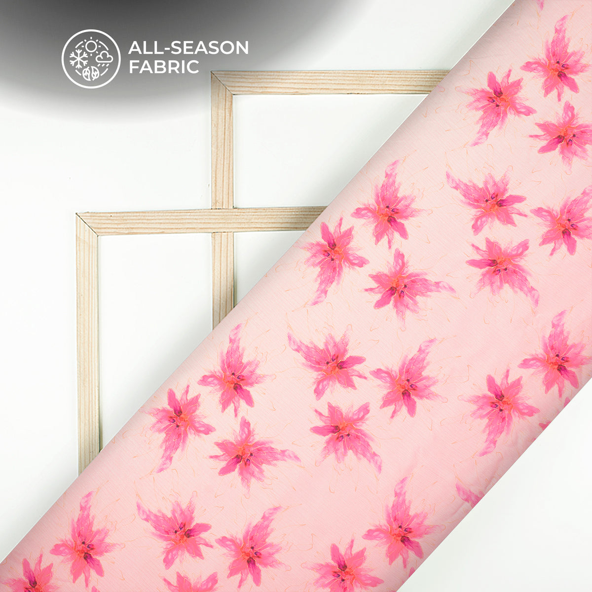 Charming Floral Digital Print Chiffon Satin Fabric