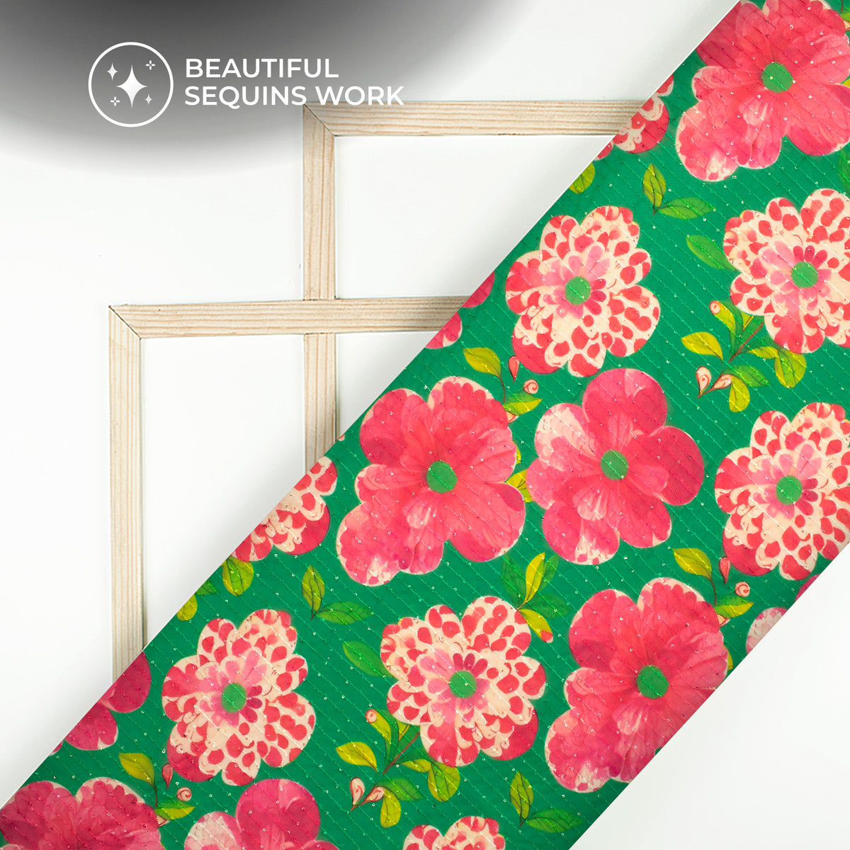 Bestselling Floral Digital Print Premium Sequins Georgette Fabric