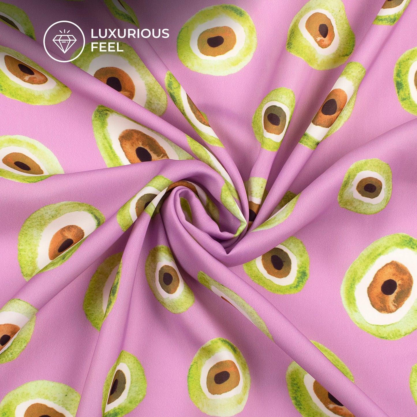 Fashion Frenzy: Orchid Purple Digital Print Imported Satin Fabric