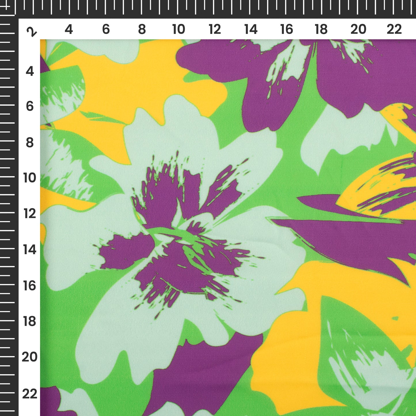 Floral Fusion: Graceful Digital Print Imported Satin Fabric