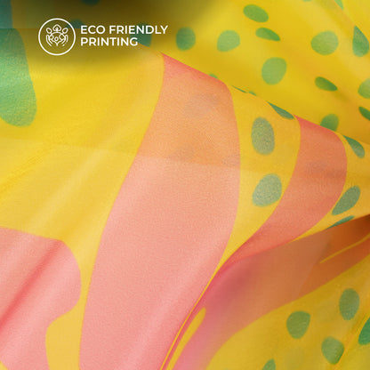 Blissful Blossom: Floral Digital Print Organza Satin Fabric
