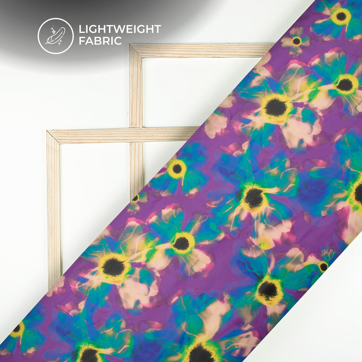 Divine Blossoms: Floral Digital Print Organza Satin Fabric