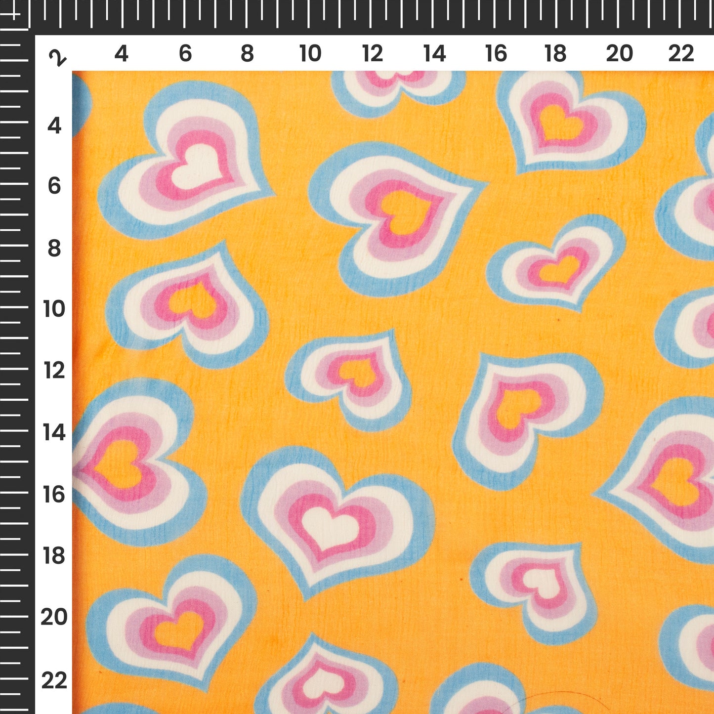 Lightweight And Breathable: Yellow Digital Print Bemberg Chiffon Fabric