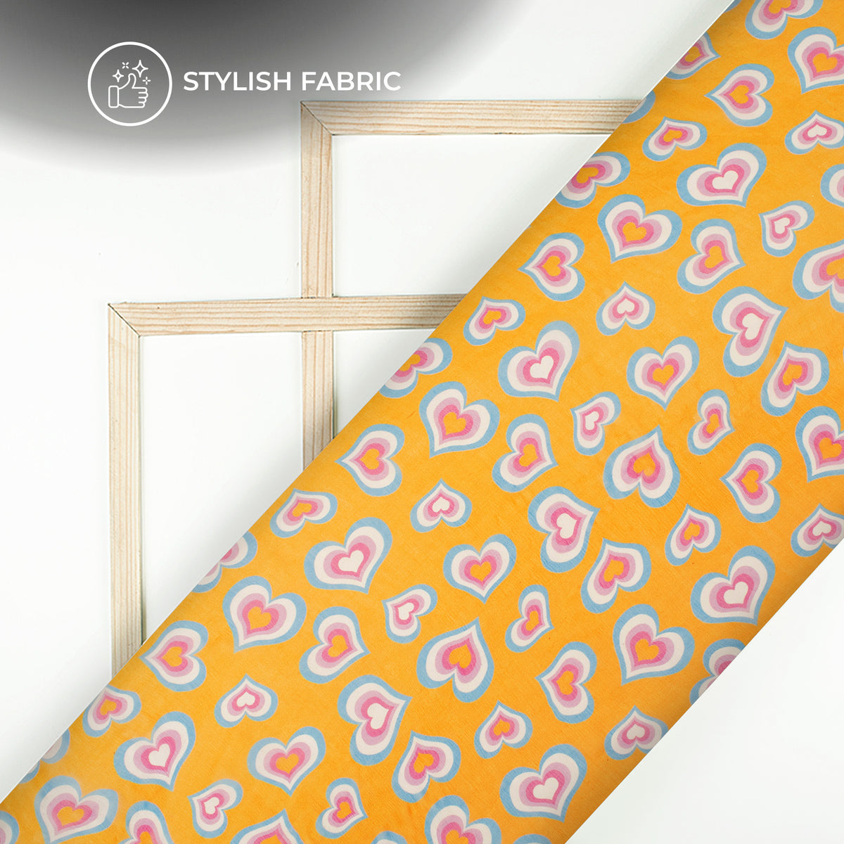 Lightweight And Breathable: Yellow Digital Print Bemberg Chiffon Fabric