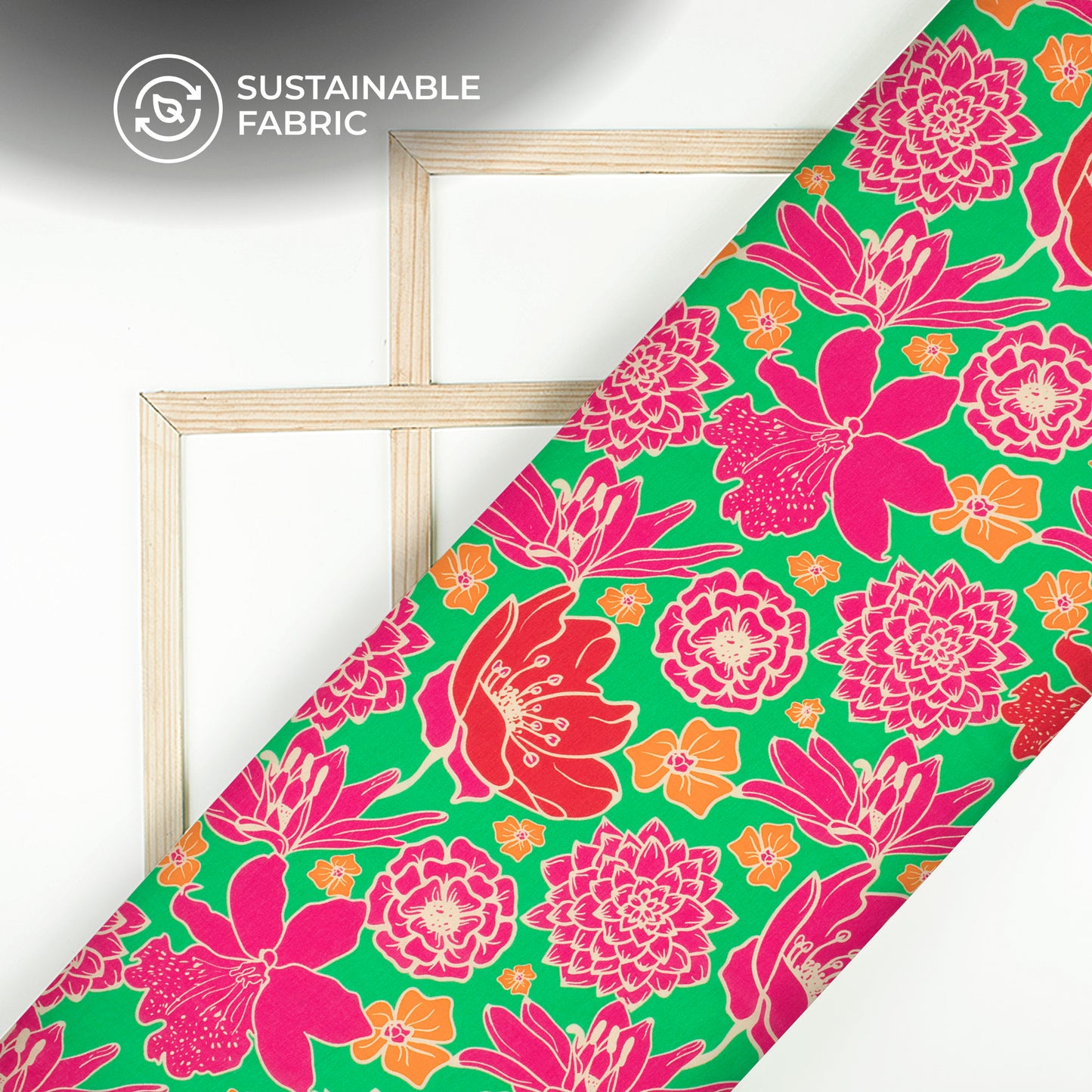 Floral Delight: Pink Digital Print Pure Cotton Mulmul Fabric