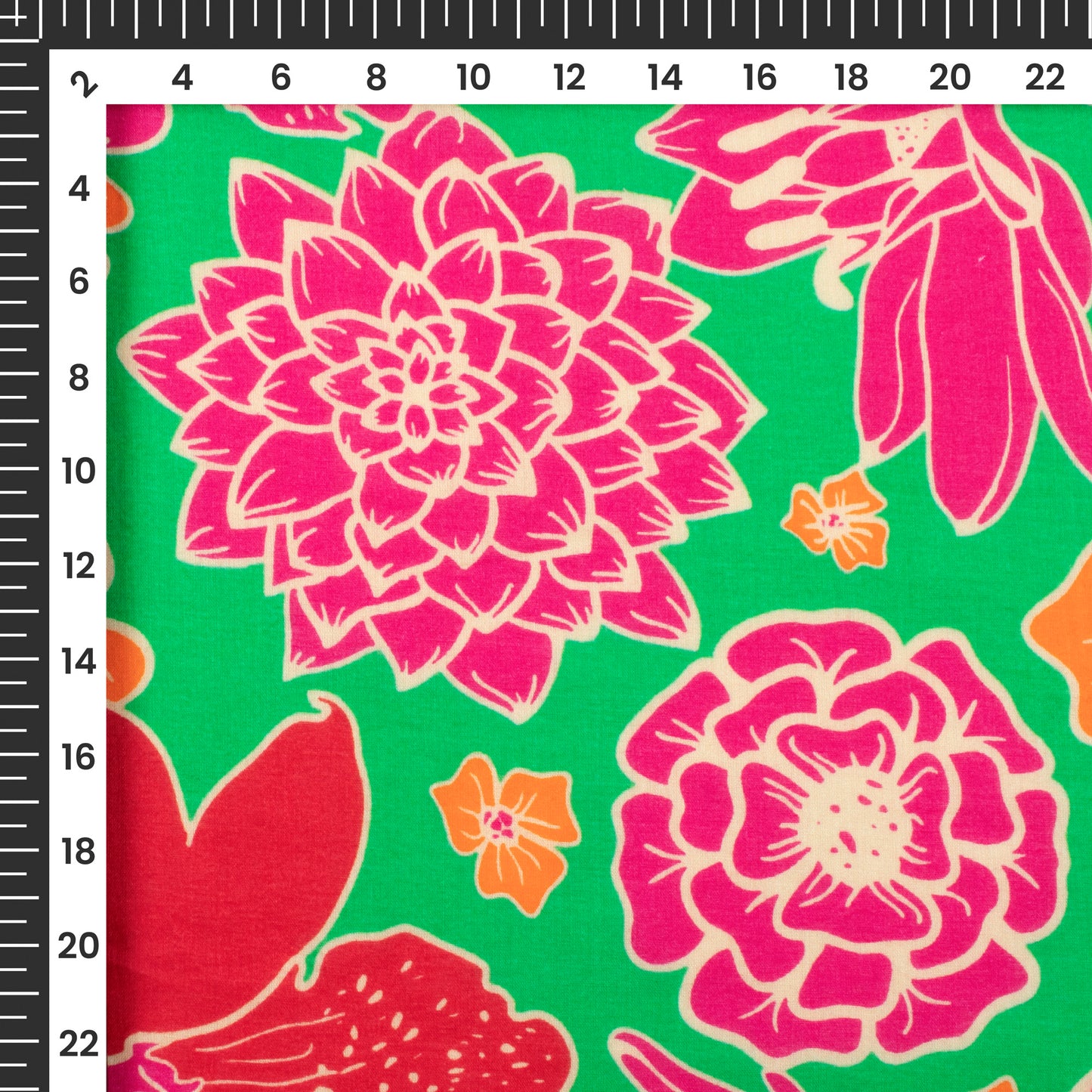 Floral Delight: Pink Digital Print Pure Cotton Mulmul Fabric