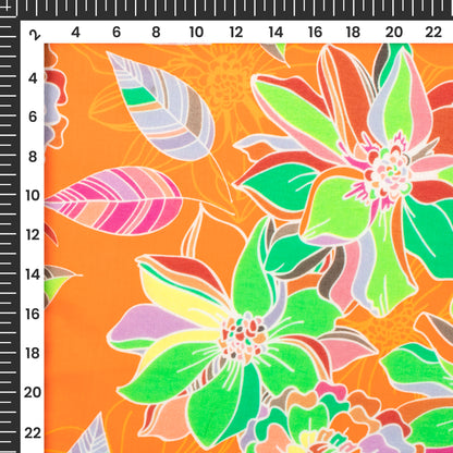 Ethereal Garden: Premium Digital Print Pure Cotton Mulmul Fabric