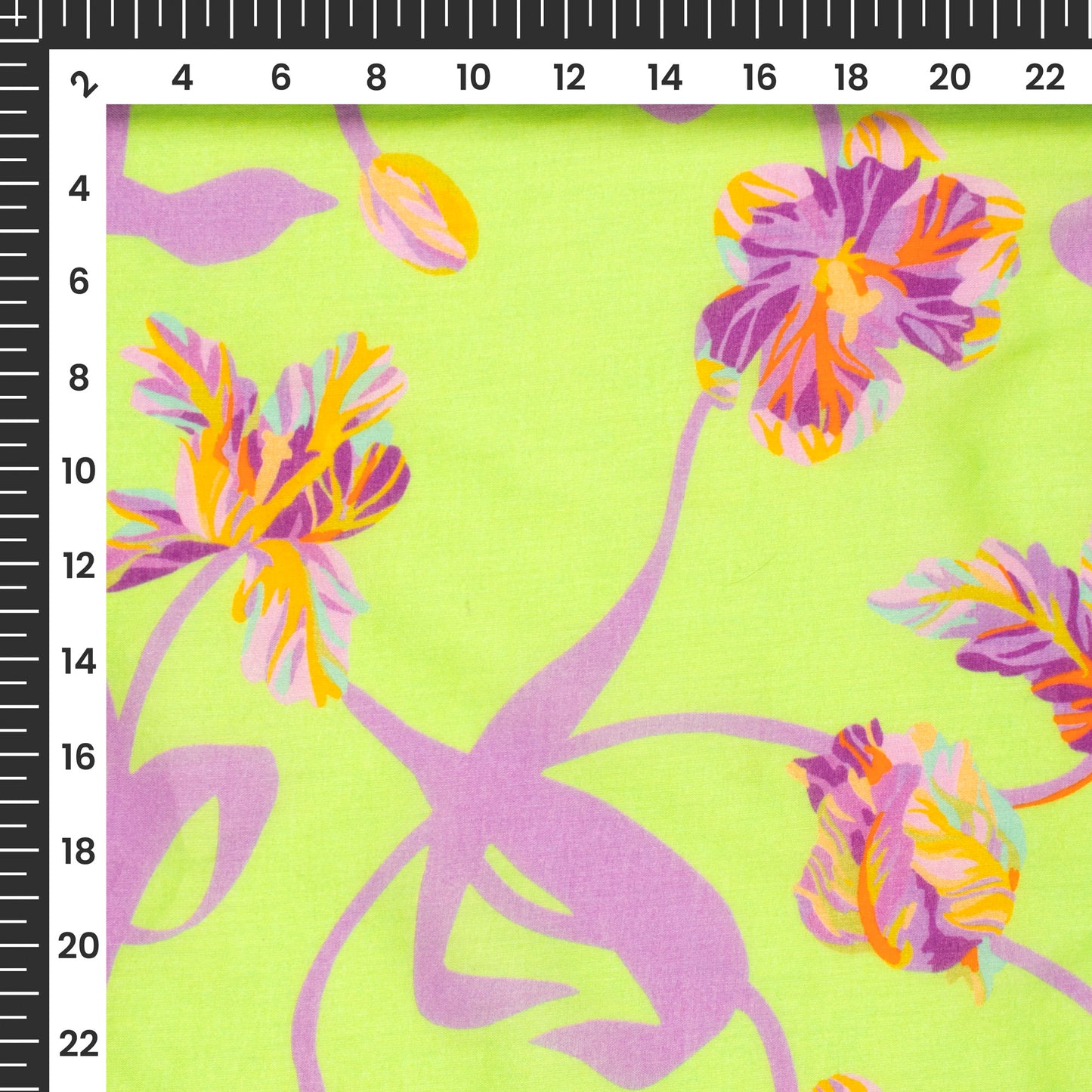 Floral Serenity: Lightweight Digital Print Pure Cotton Mulmul Fabric