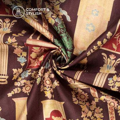 Ethereal Elegance: Deluxe Digital Print Art Tusser Silk Fabric