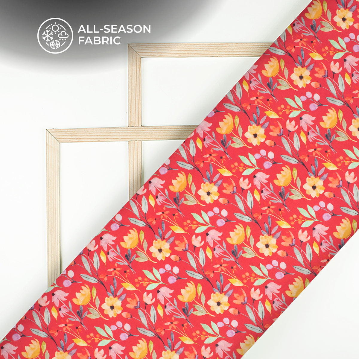 Blooming Beauty: Charming Floral Digital Print Cotton Cambric Fabric