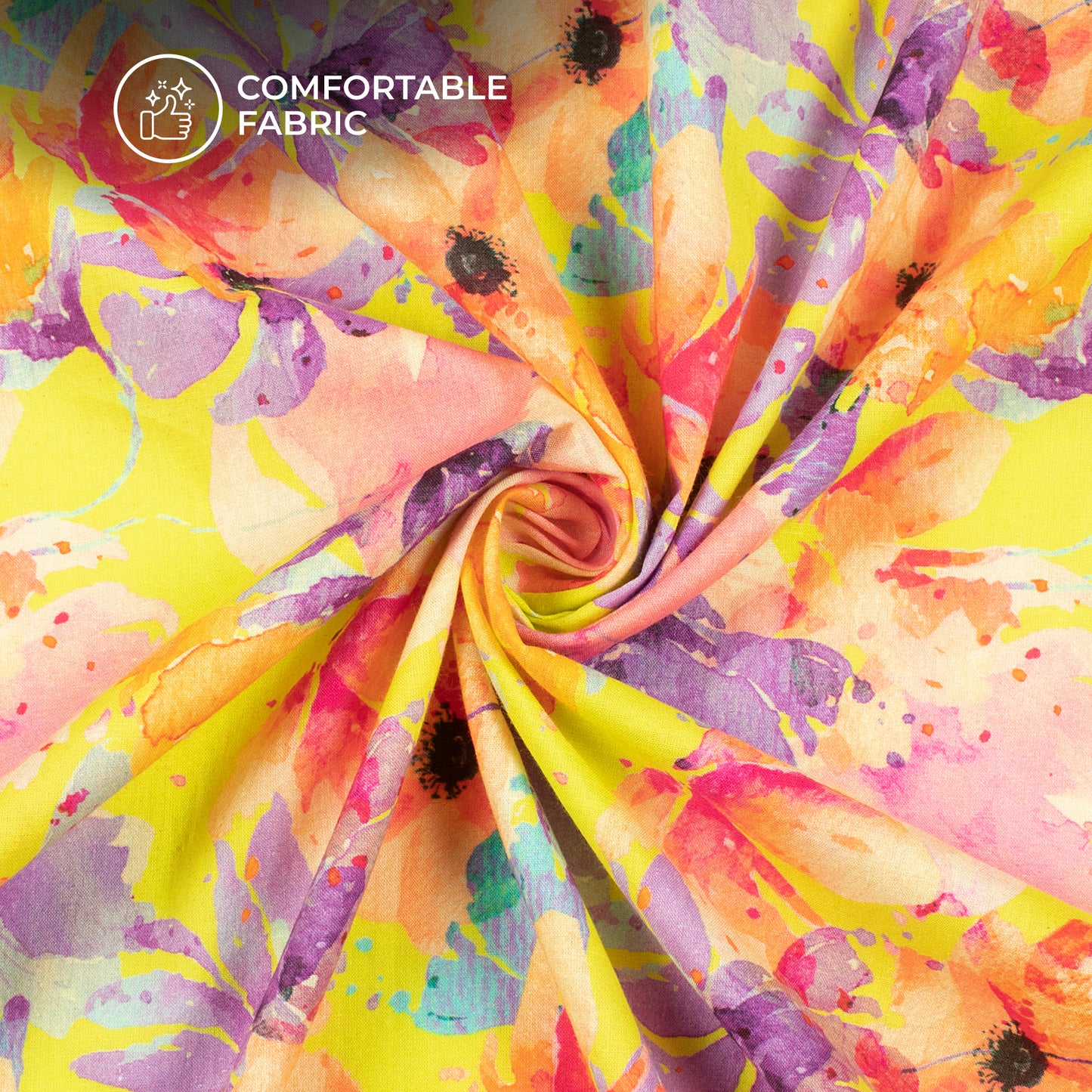 Cozy And Catchy: Floral Digital Print Cotton Cambric Fabric