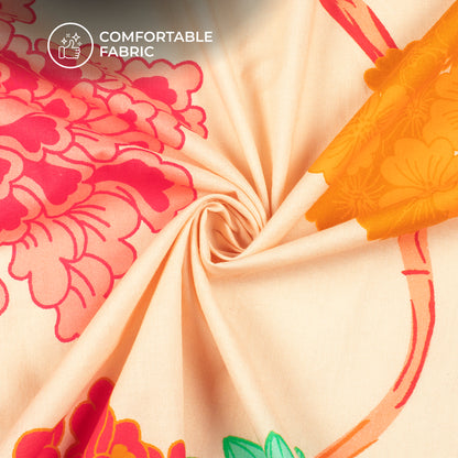 Botanical Bliss: Soft Digital Print Cotton Cambric Fabric