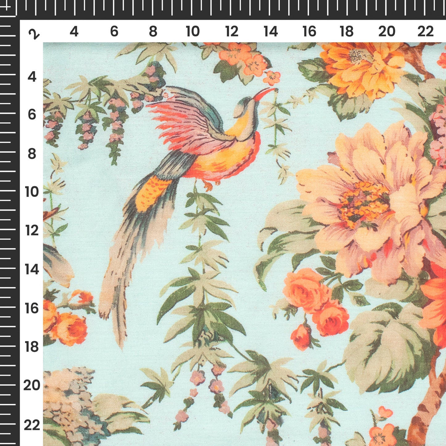 Nature Bloom Haven: Ethereal Digital Print Pure Cotton Mulmul Fabric