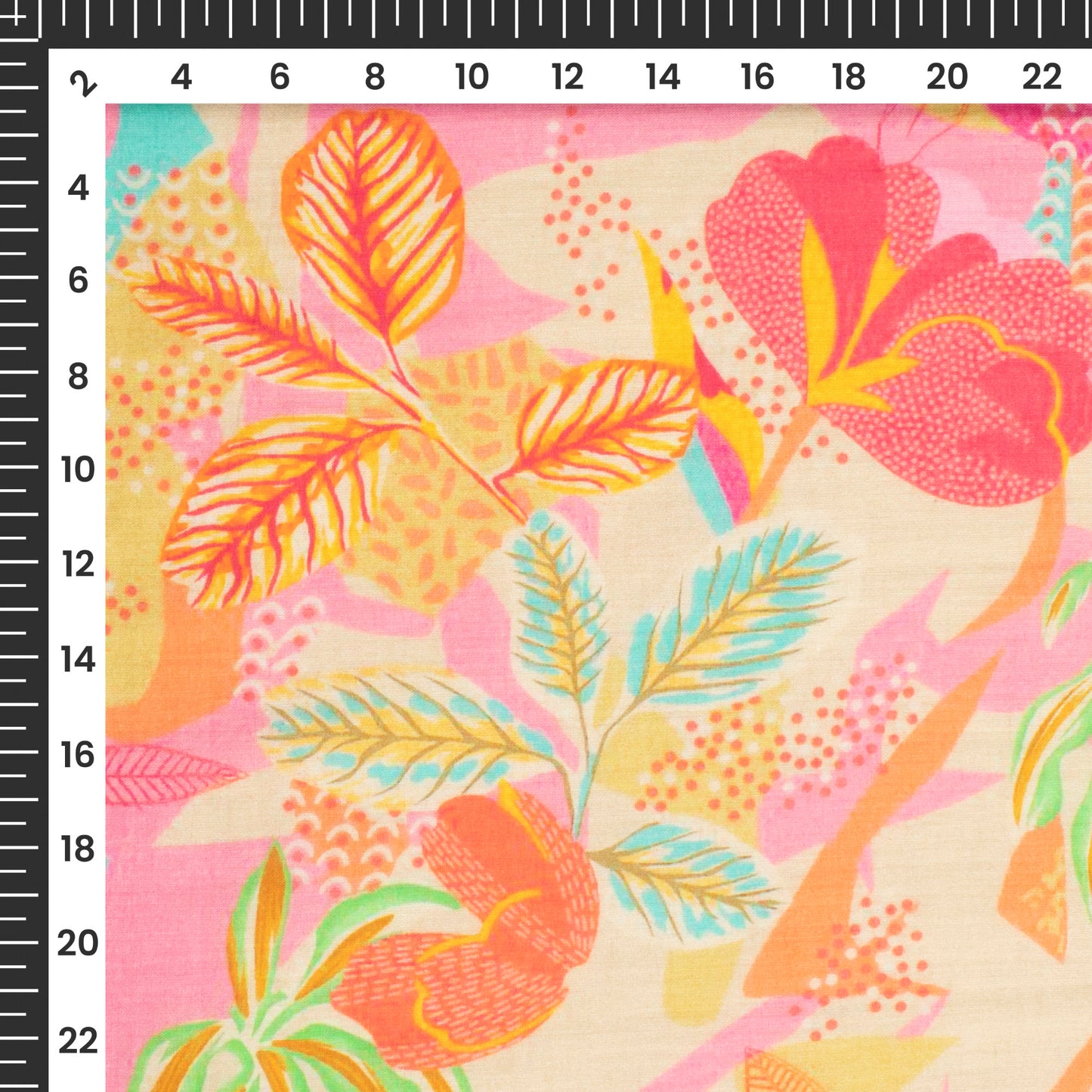 Floral Finesse: Charming Digital Print Pure Cotton Mulmul Fabric