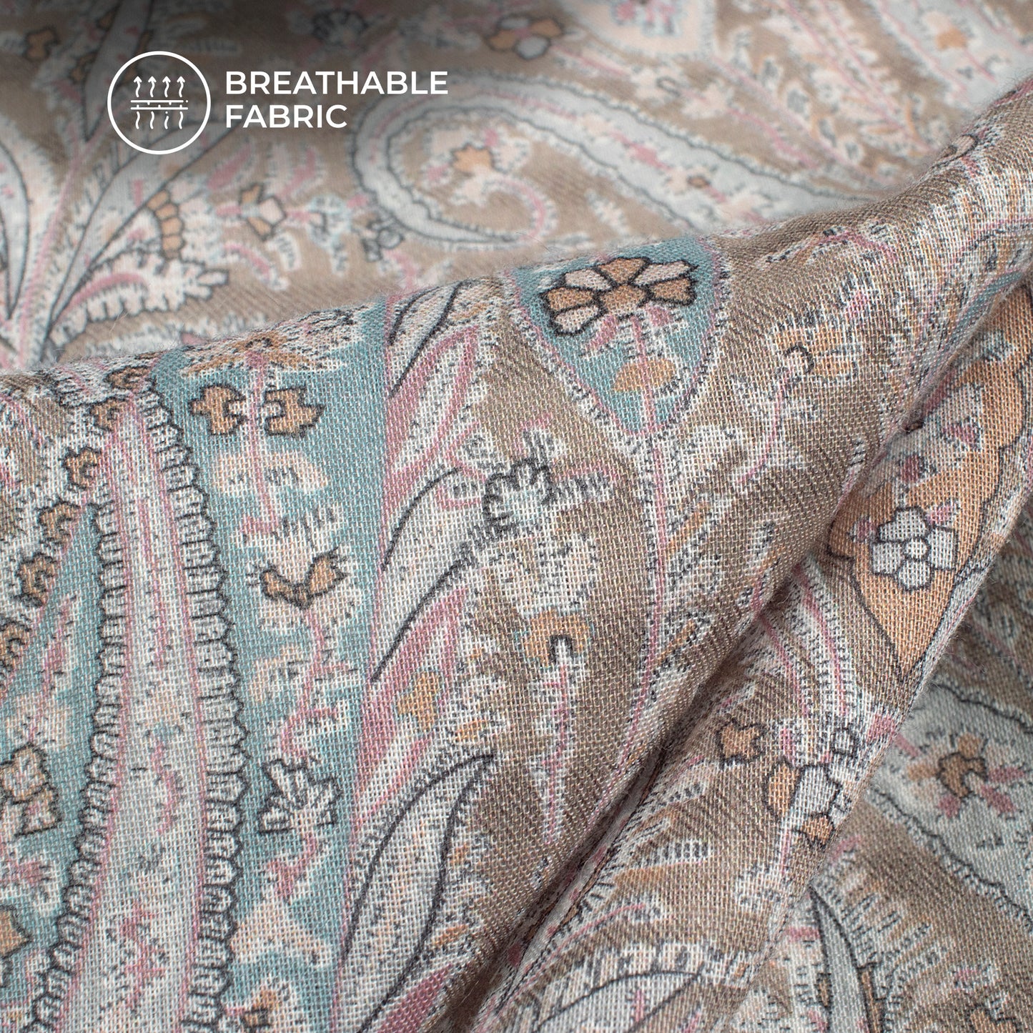 Paisley Paradise: Soft Digital Print Pure Cotton Mulmul Fabric