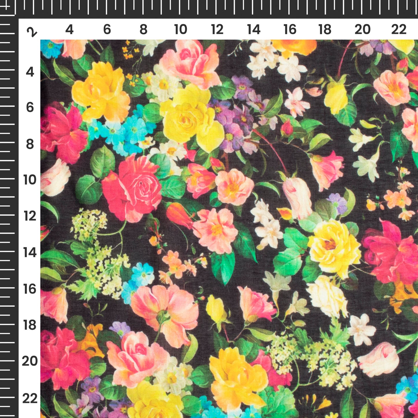 Dreamy Elegance: Ethereal Floral Digital Print Pure Cotton Mulmul Fabric