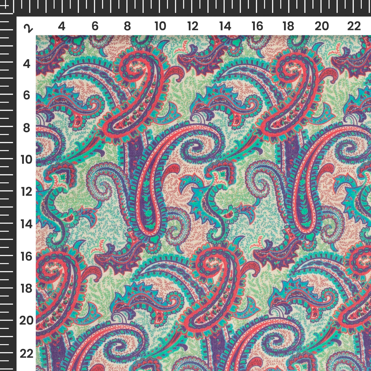 Gossamer Grace: Paisley Digital Print Pure Cotton Mulmul Fabric