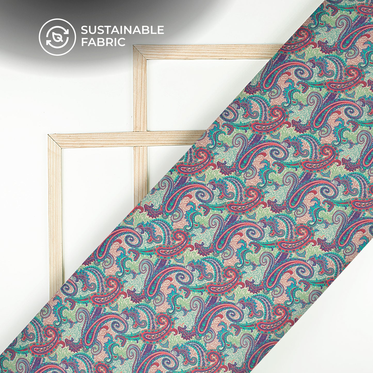 Gossamer Grace: Paisley Digital Print Pure Cotton Mulmul Fabric