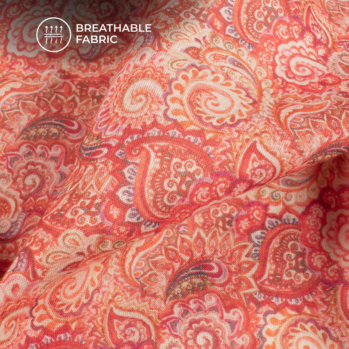 Cloudlike Comfort: Premium Digital Print Pure Cotton Mulmul Fabric