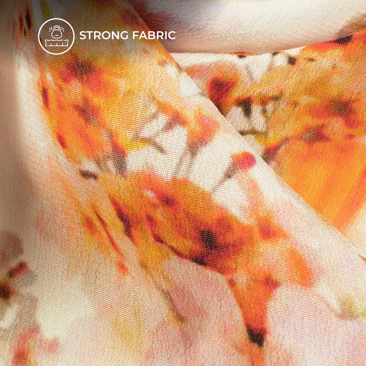 Whispers of Springtime: Gentle Floral Digital Print Viscose Natural Crepe Fabric