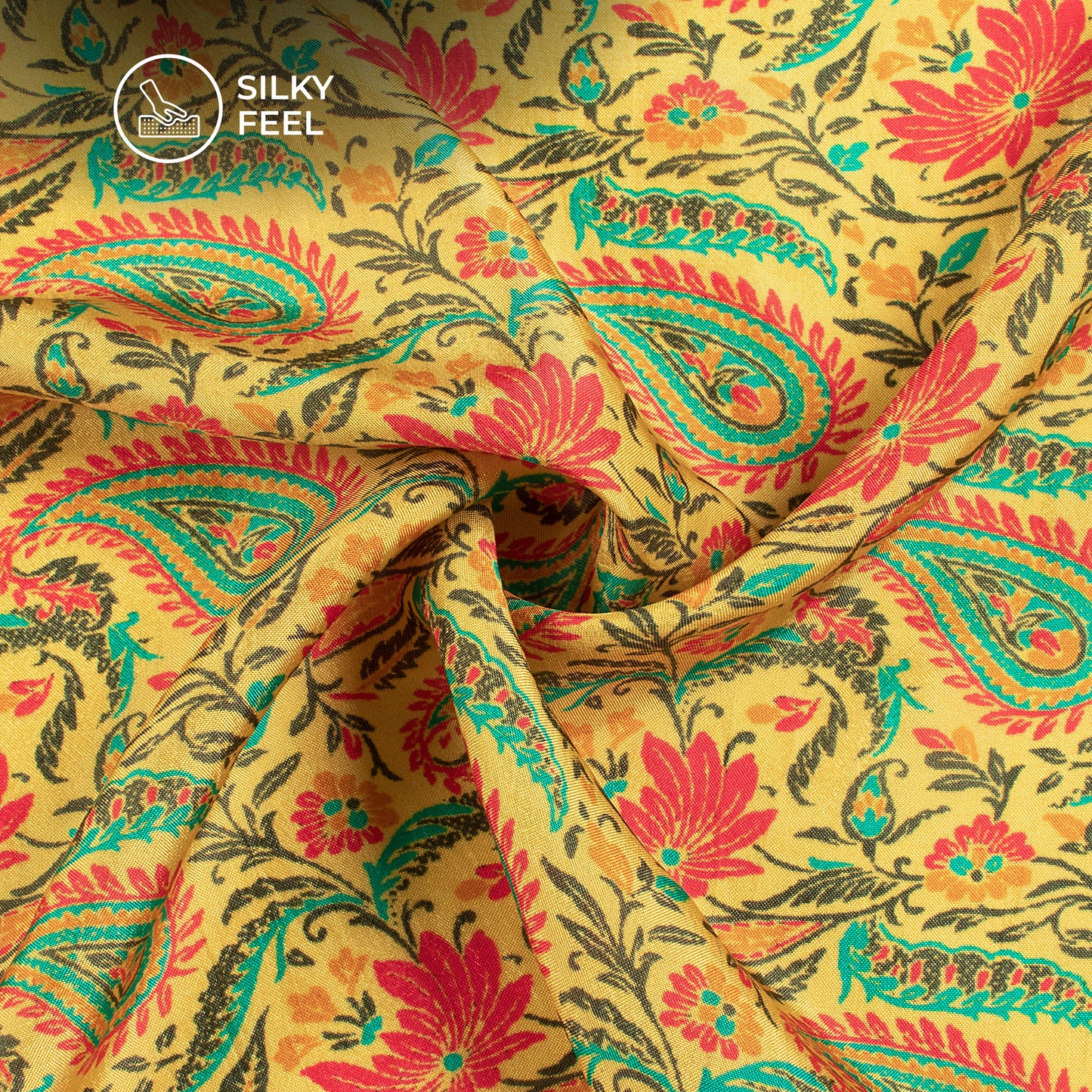 Pure Elegance: Paisley Digital Print Viscose Gaji Silk Fabric