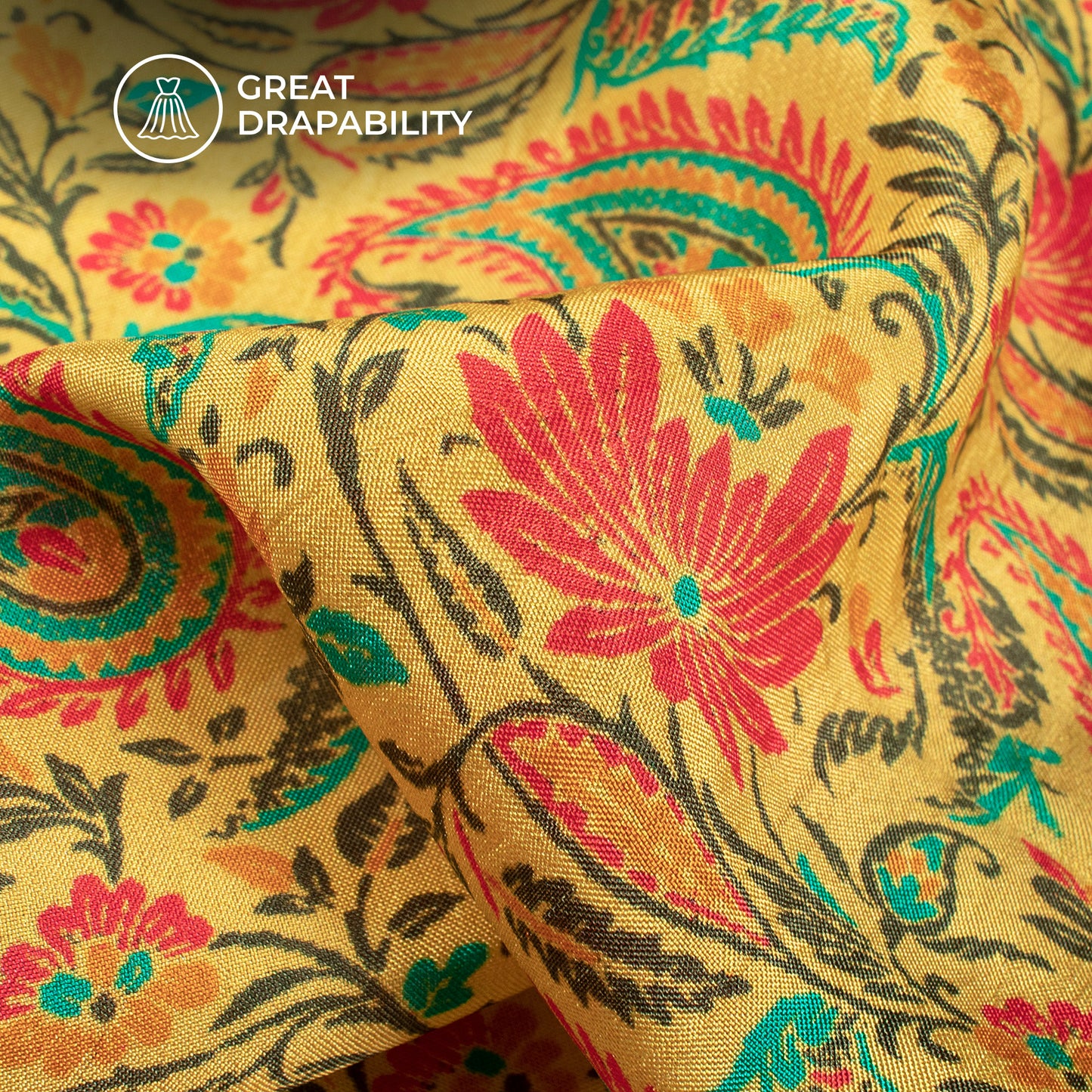 Pure Elegance: Paisley Digital Print Viscose Gaji Silk Fabric