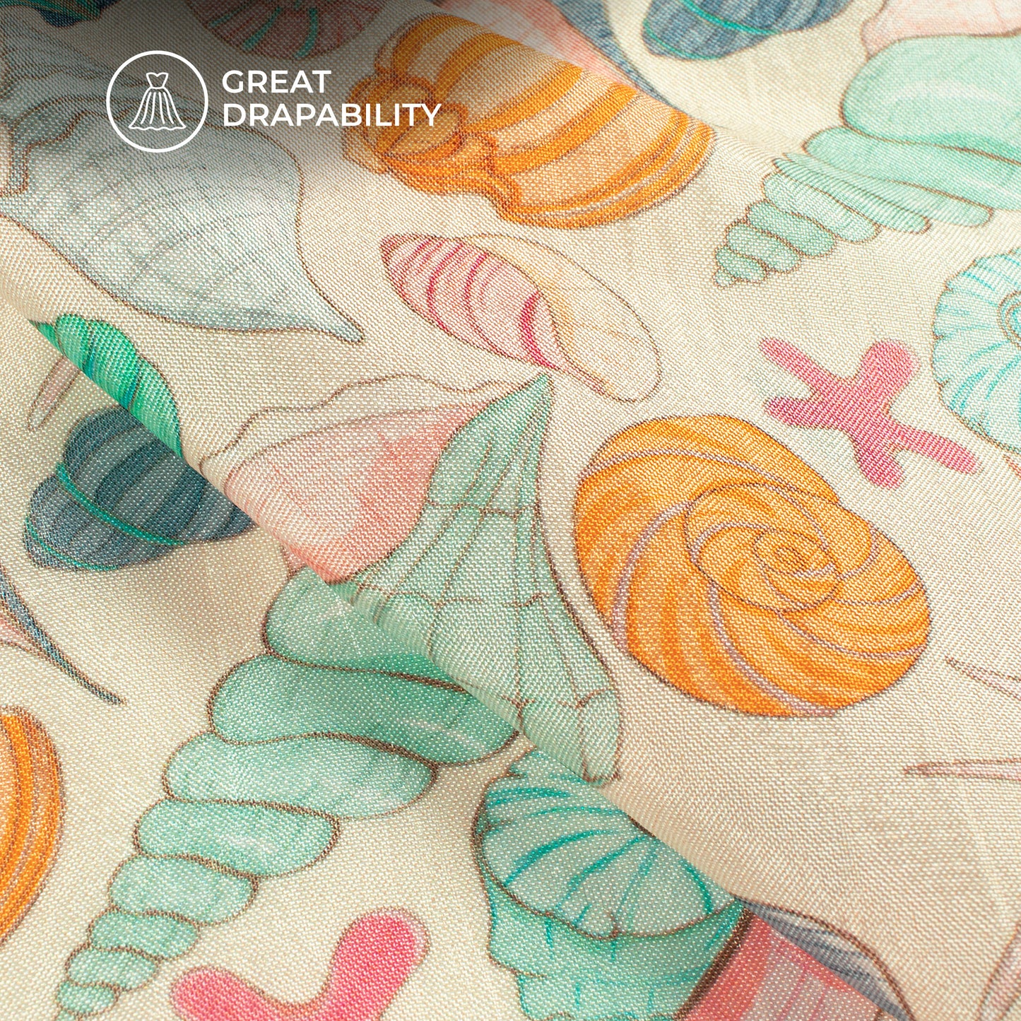 Silken Serenity: Trendy Quirky Digital Print Viscose Gaji Silk Fabric