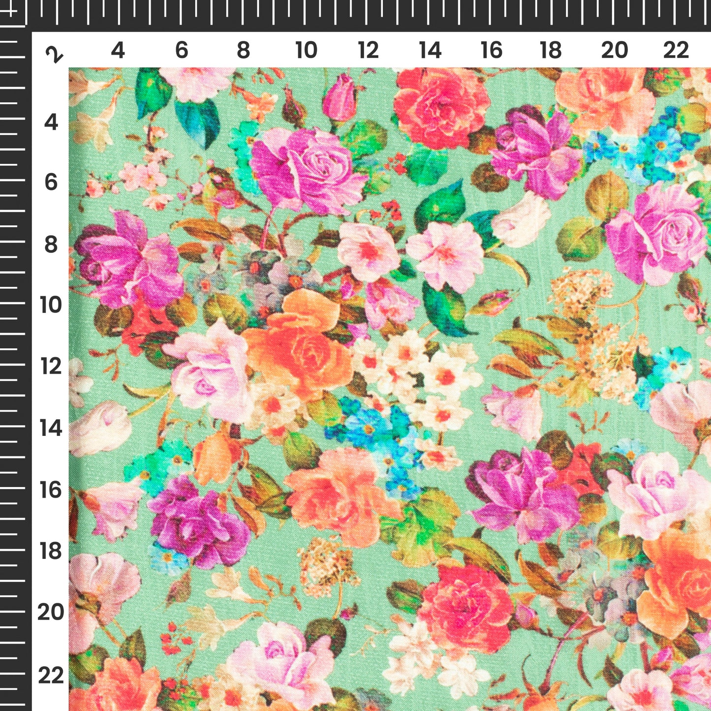 Eternal Blooms: Floral Digital Print Viscose Gaji Silk Fabric