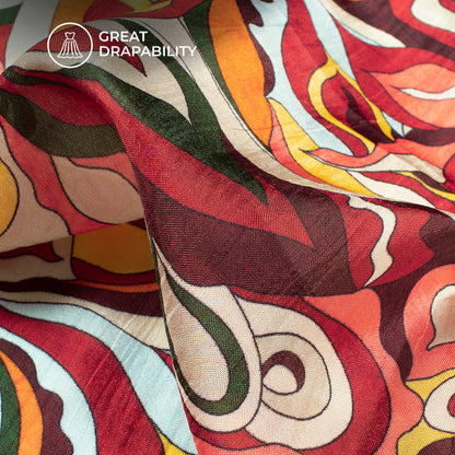 Beautiful Glossy: Exclusive Floral Digital Print Viscose Gaji Silk Fabric