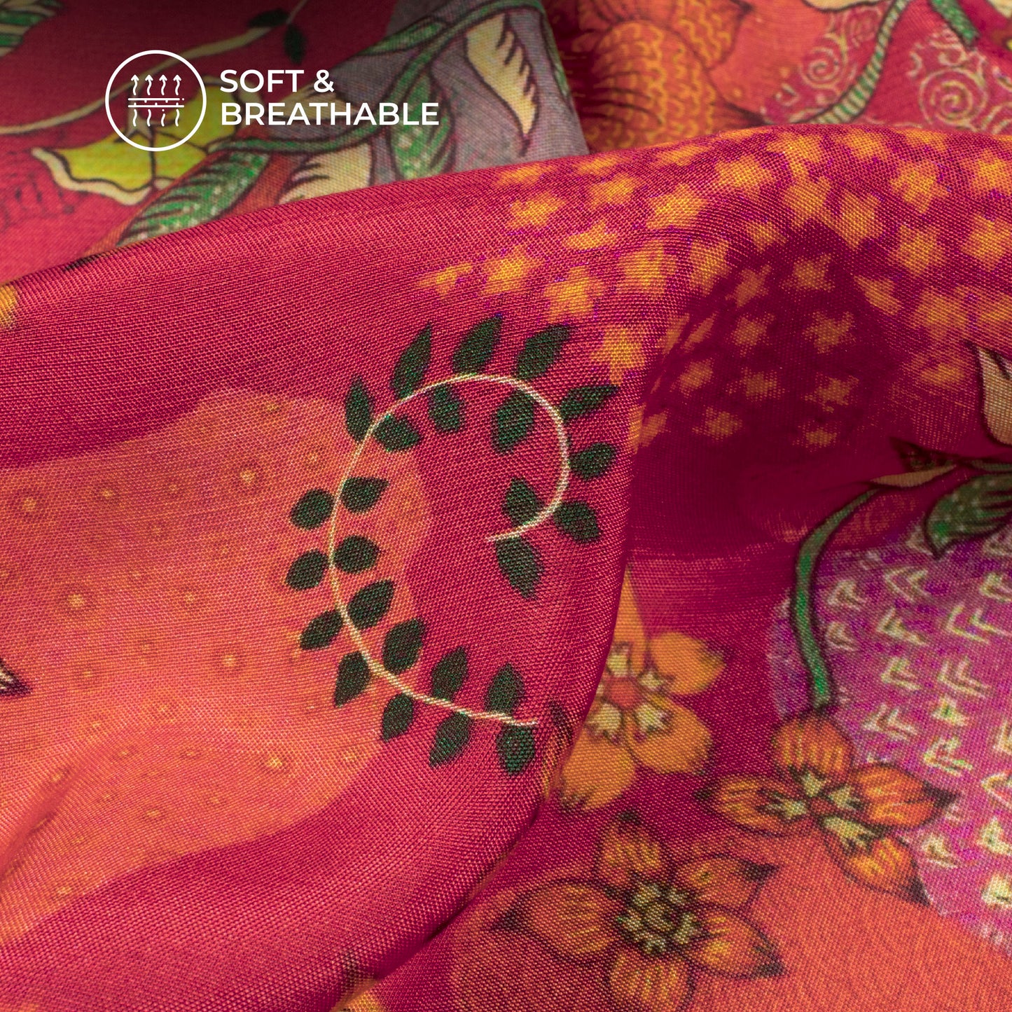 Petals in Paradise: Floral Digital Print Viscose Muslin Fabric