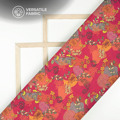 Petals in Paradise: Floral Digital Print Viscose Muslin Fabric